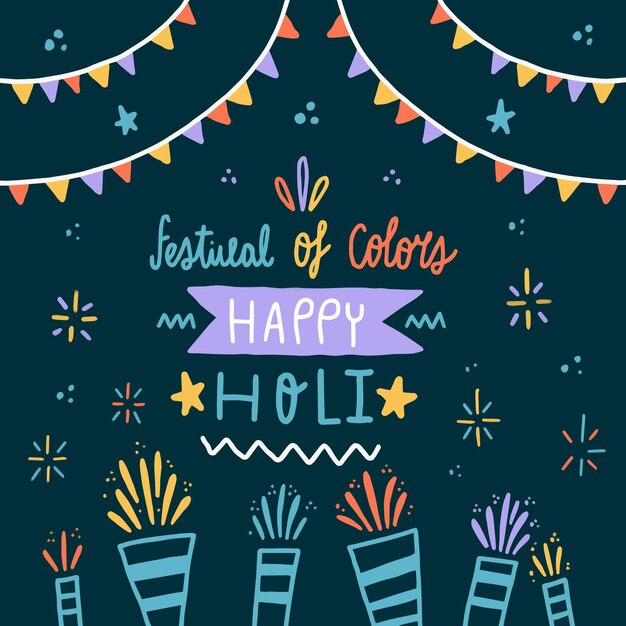 Free Vector flat design holi festival concept