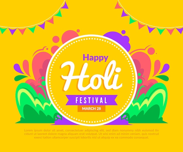 Illustrazione di festival di holi design piatto