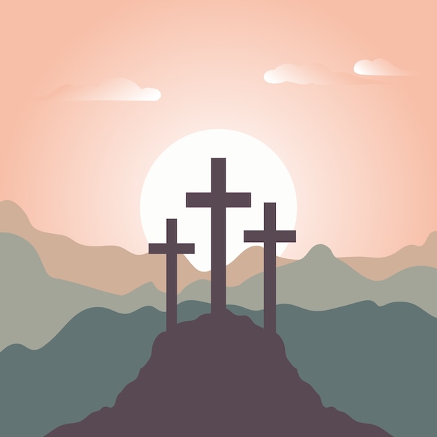 Flat design holy week celebration