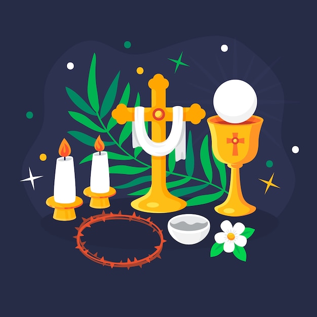 Free vector flat design holy week concept