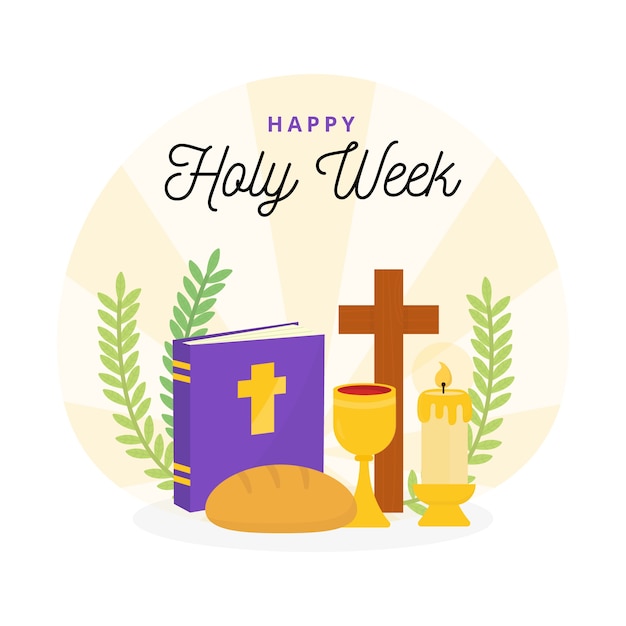 Free vector flat design holy week concept