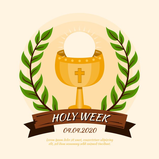 Flat design holy week concept