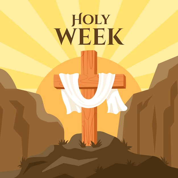 Free vector flat design holy week concept