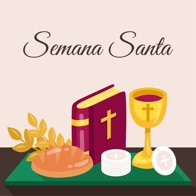 Flat design holy week theme