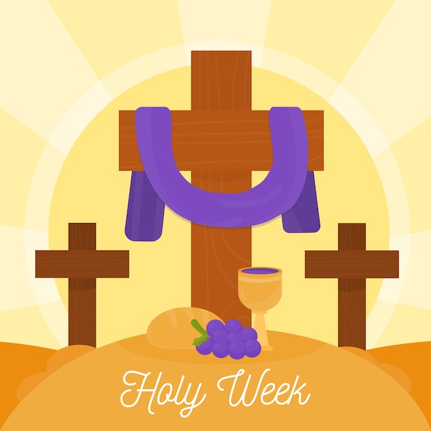 Free vector flat design holy week theme