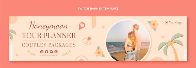 Free vector flat design honeymoon template