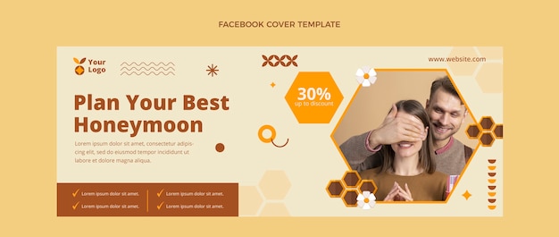 Flat design honeymoon template