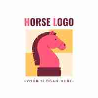 Free vector flat design horse logo design