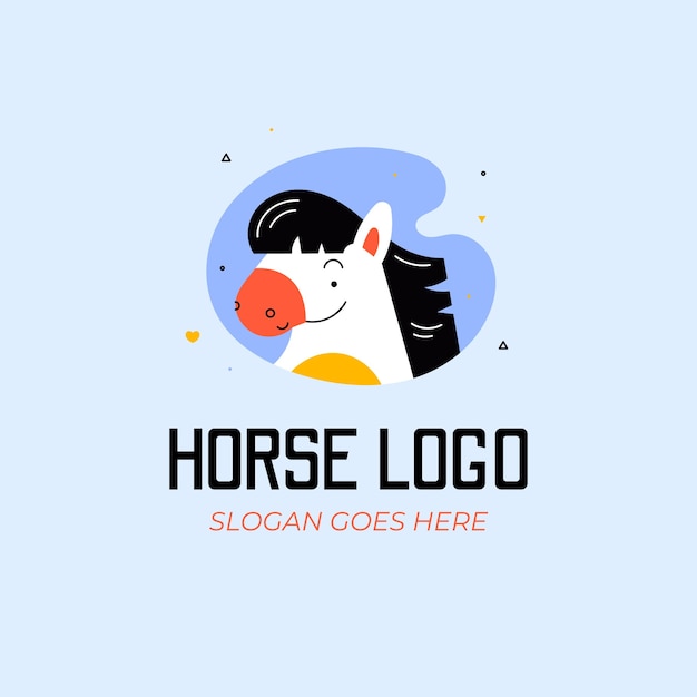 Flat design horse logo template