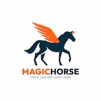 Free vector flat design horsehorse logo design