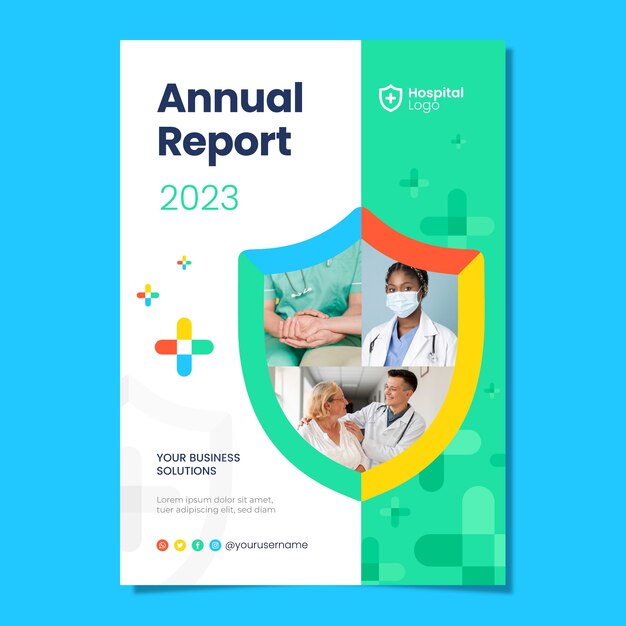 Flat design hospital services annual report