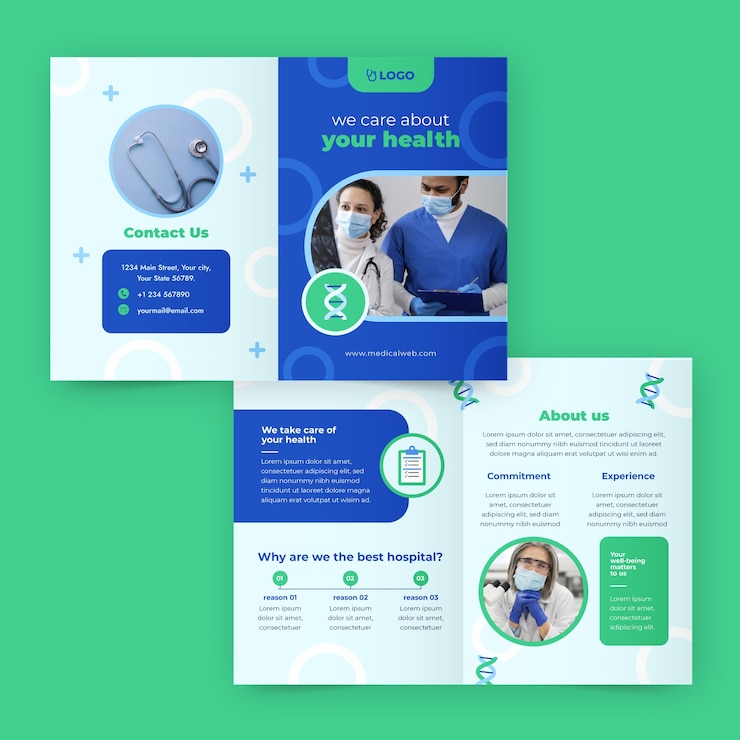 Free Vector flat design hospital template design
