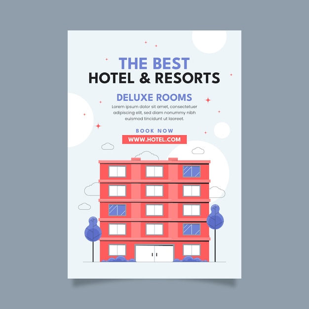 Free vector flat  design hotel template design