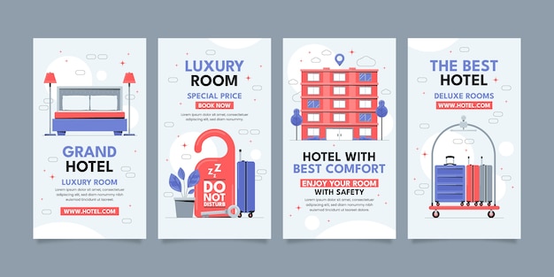 Free vector flat  design hotel template design