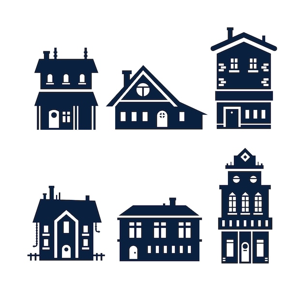 Free vector flat design house silhouette