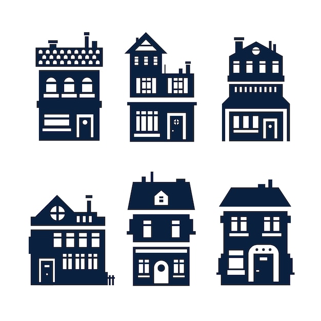 Free vector flat design house silhouette