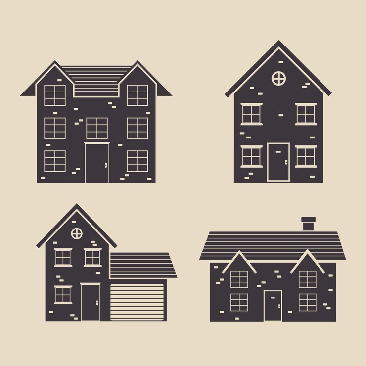 Free Vector flat design house silhouette
