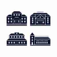 Free vector flat design house silhouette