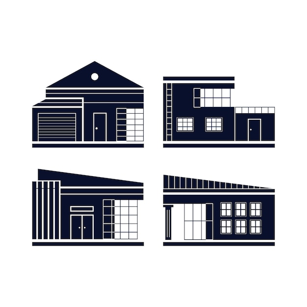 Free vector flat design house silhouette