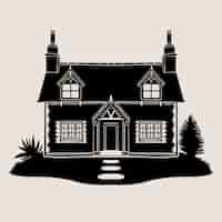 Бесплатное векторное изображение Силуэт дома с плоским дизайном