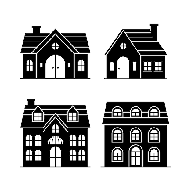 Free vector flat design house silhouette