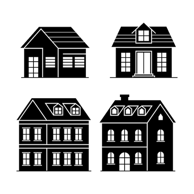 Flat design house silhouette