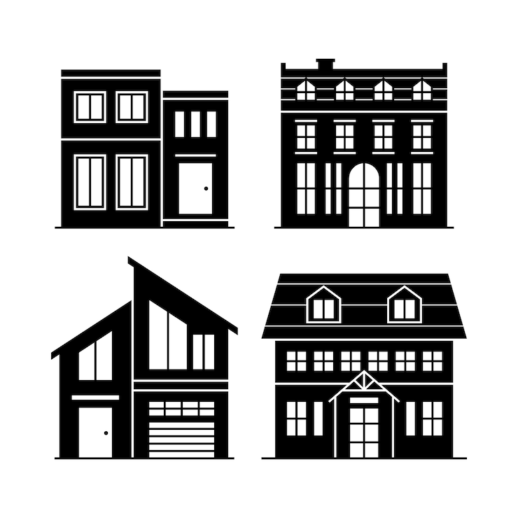 Free Vector flat design house silhouette
