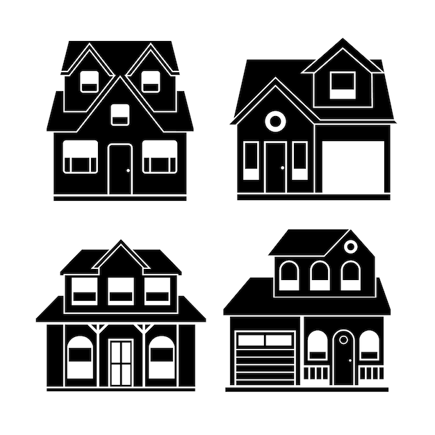 Free Vector | Flat design house silhouette