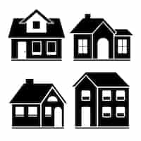 Free vector flat design house silhouette