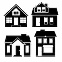 Free vector flat design house silhouette