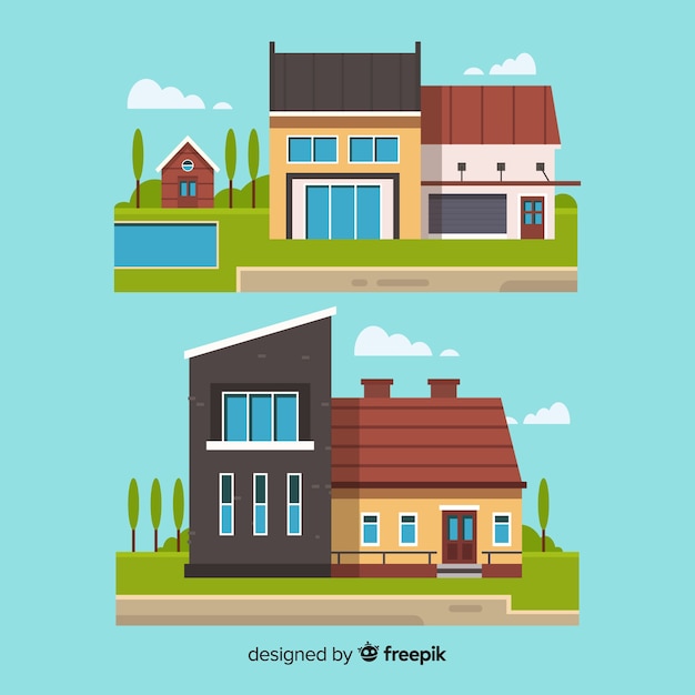 Flat design housing collection