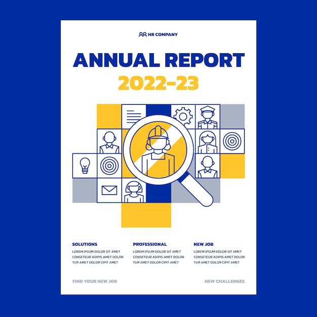 Free vector flat design human resources annual report template