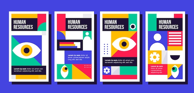 Flat design human resources instagram stories