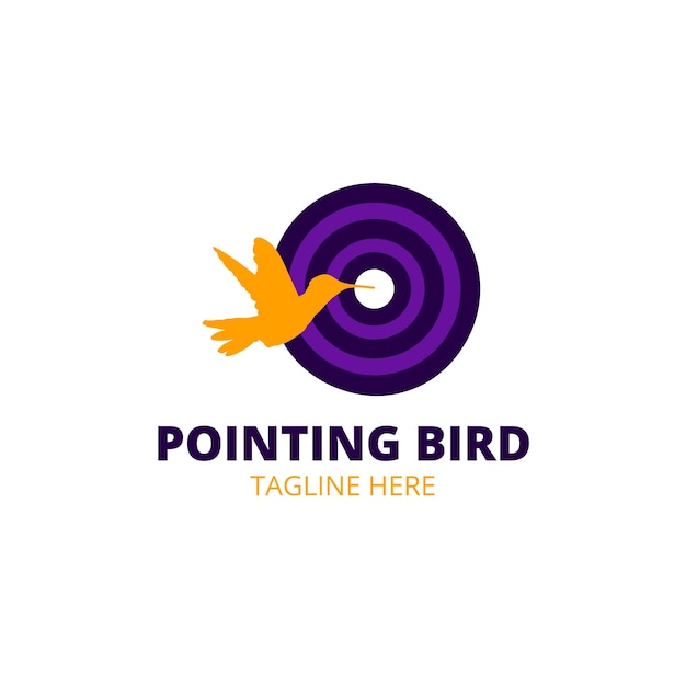Бесплатное векторное изображение Шаблон логотипа колибри в плоском дизайне