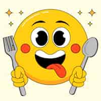 Free vector flat design hungry emoji illustration