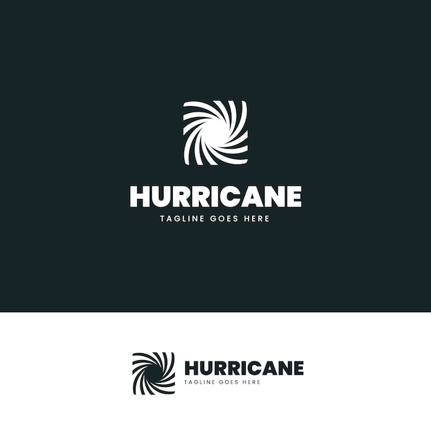 フラットデザインのハリケーンのロゴのテンプレート