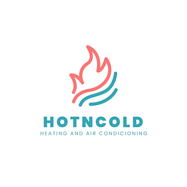 Flat design hvac logo template