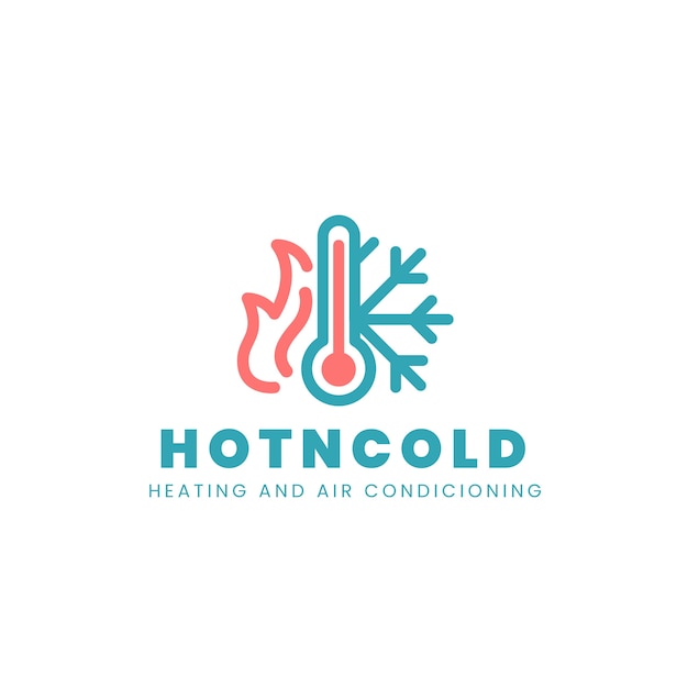 Free vector flat design hvac logo template