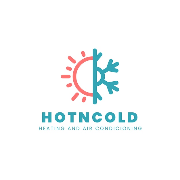 Flat design hvac logo template