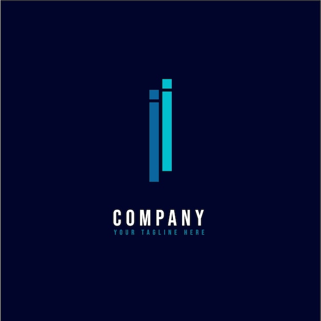 Flat design i logo design template