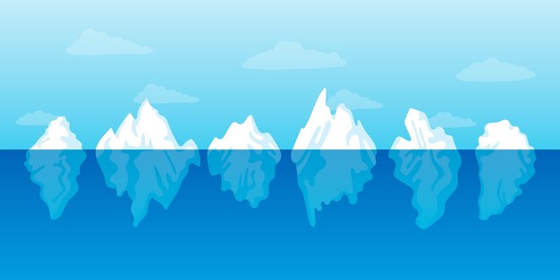 Flat design iceberg collection