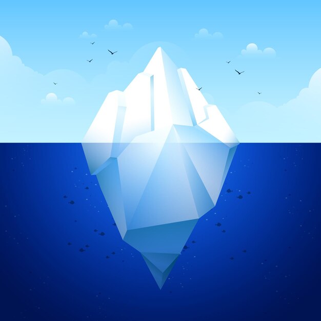 フラットなデザインの氷山のコンセプト