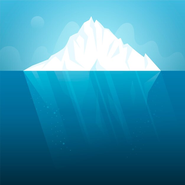 Flat design iceberg illustration