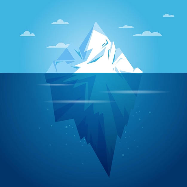 Flat design iceberg illustration