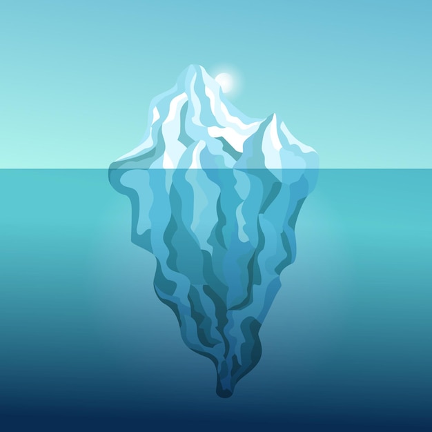 フラットなデザインの氷山イラスト