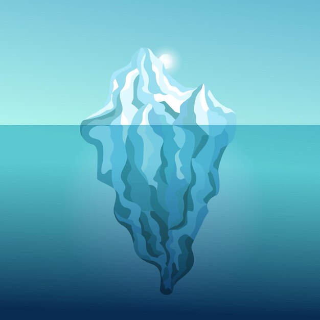 Flat design iceberg illustration