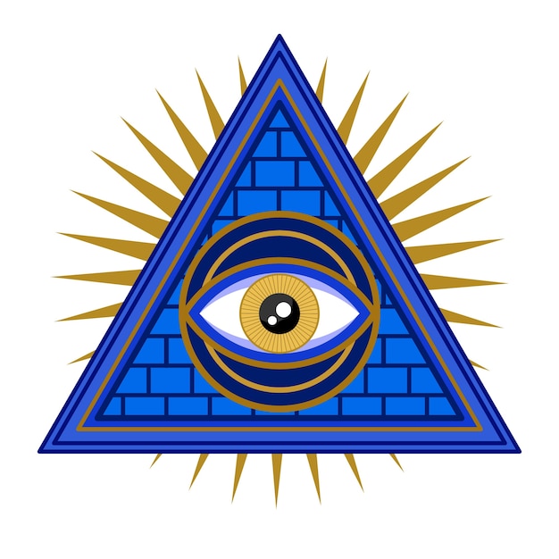 Flat design illuminati icons