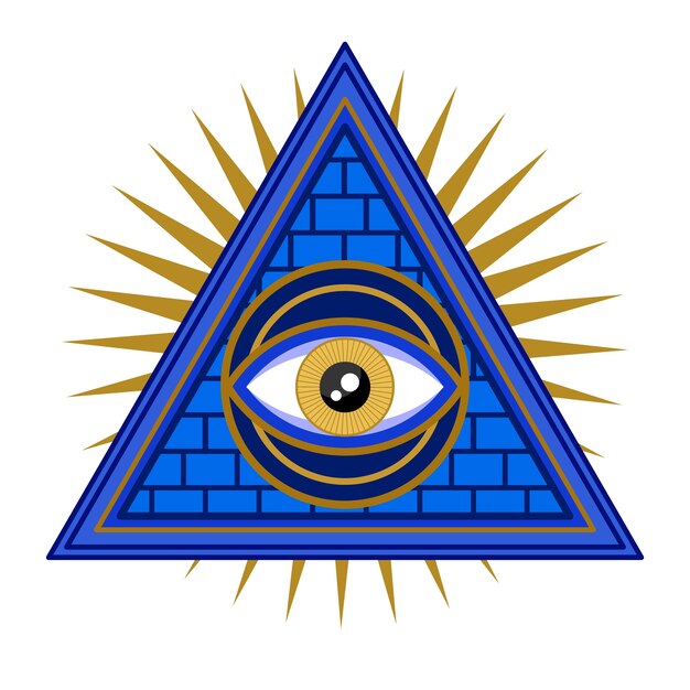 Flat design illuminati icons