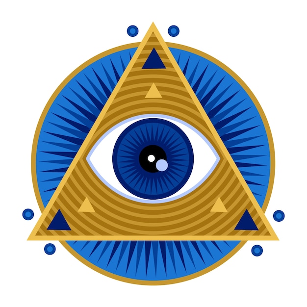 Flat design illuminati icons