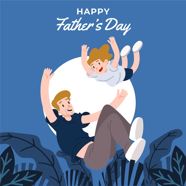 Flat design illustrated fathers day style